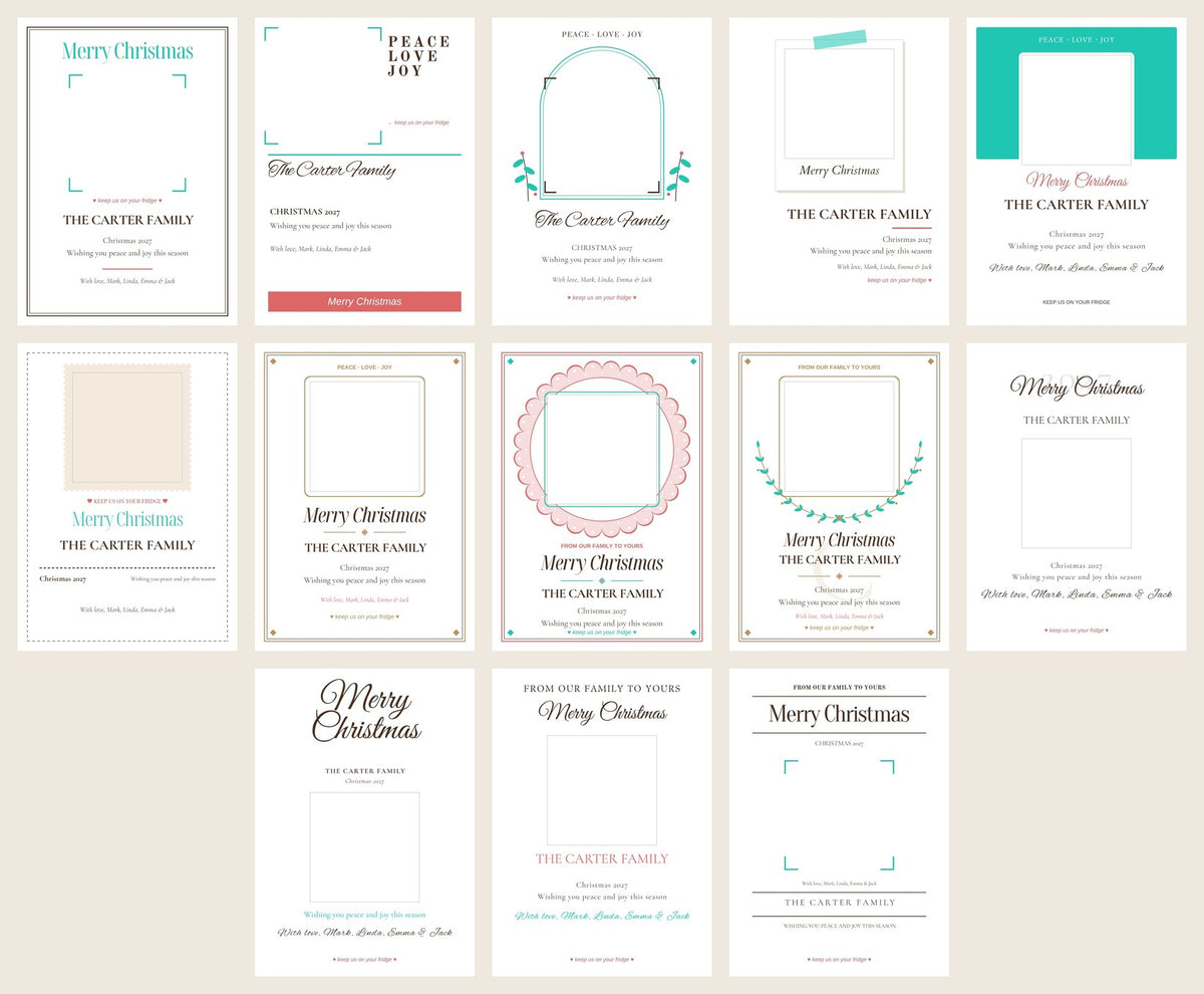 All 13 Christmas card designs to choose from