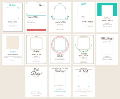 All 13 baby shower invitation card designs to choose from