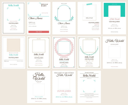 All 13 birth announcement card designs to choose from