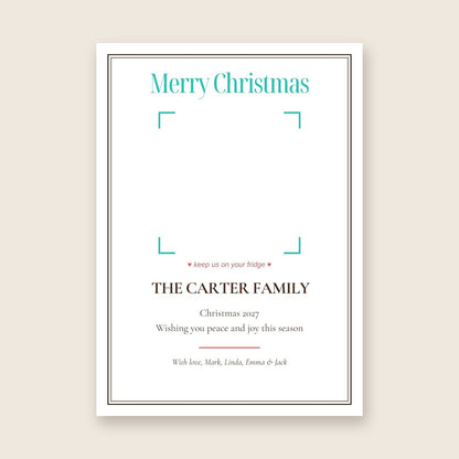 Christmas photo magnet card in the Framed Keepsake design