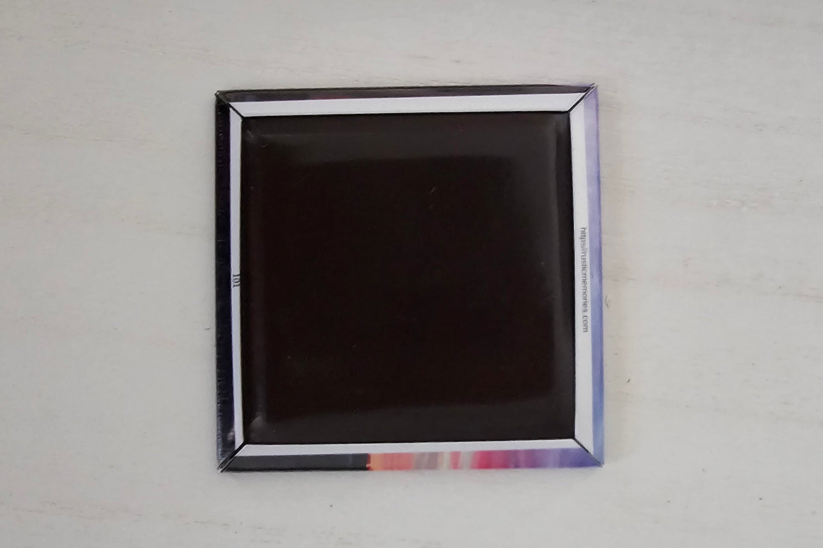 Close-up of custom photo magnets showing print quality