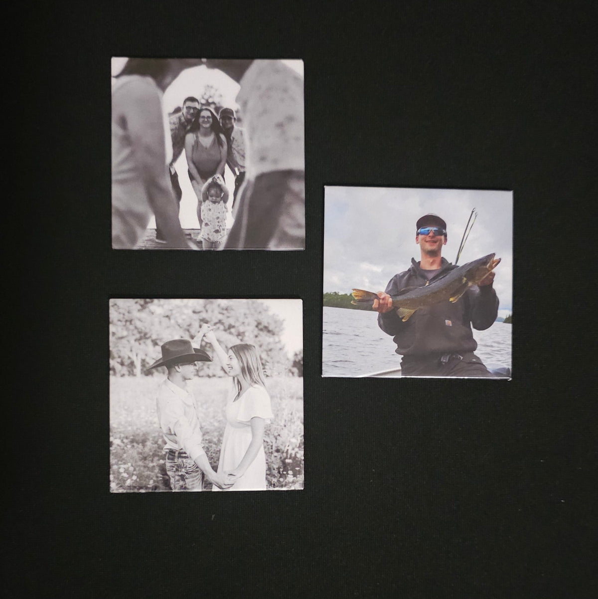 Set of 3 photo magnets packaged as a gift