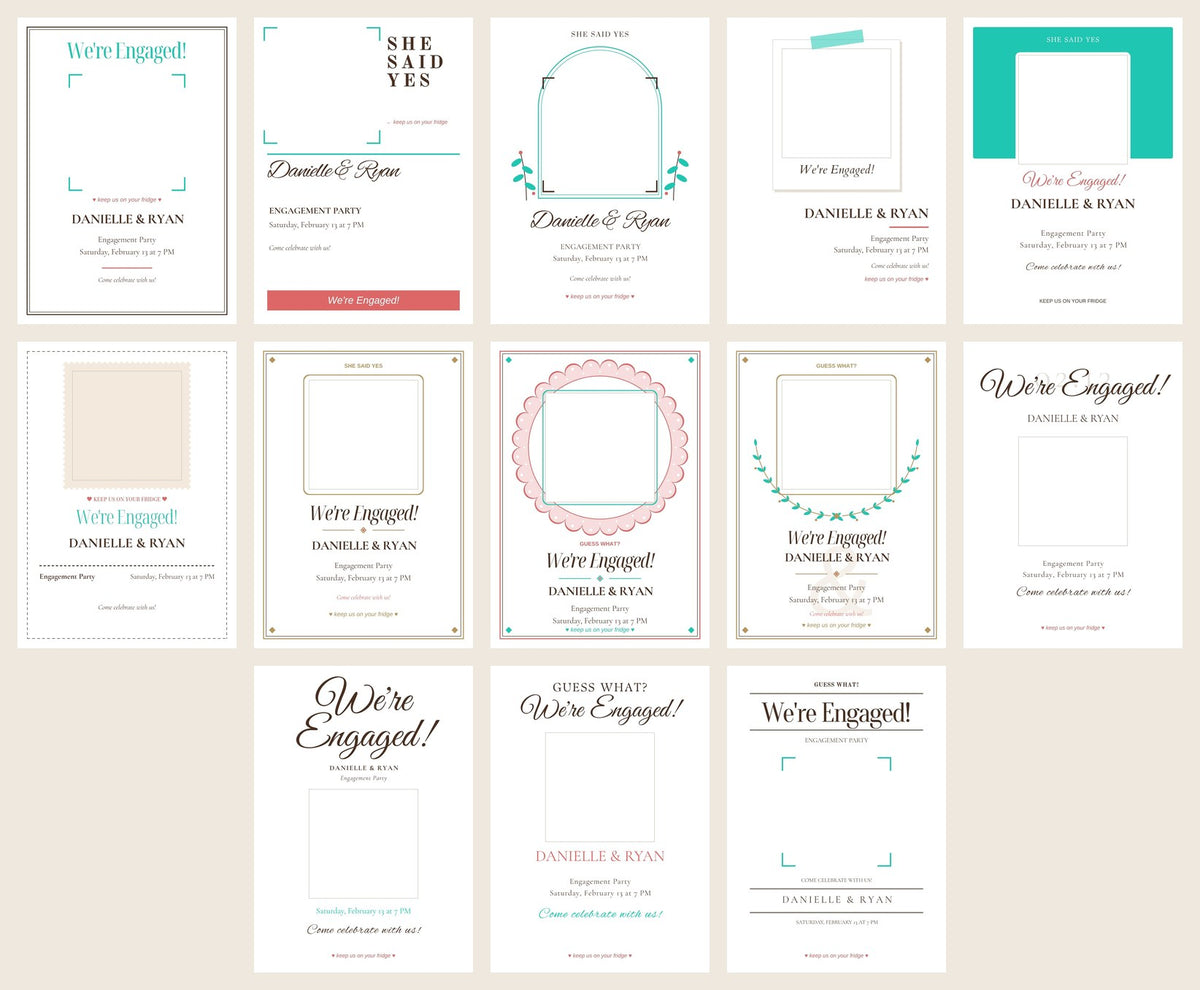 All 13 engagement party invitation card designs to choose from