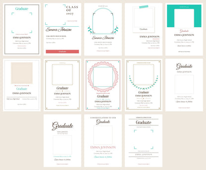 All 13 graduation announcement card designs to choose from