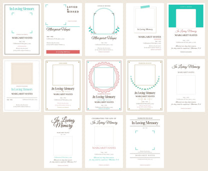 All 13 in loving memory card designs to choose from