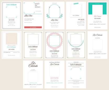 All 13 kids birthday invitation card designs to choose from