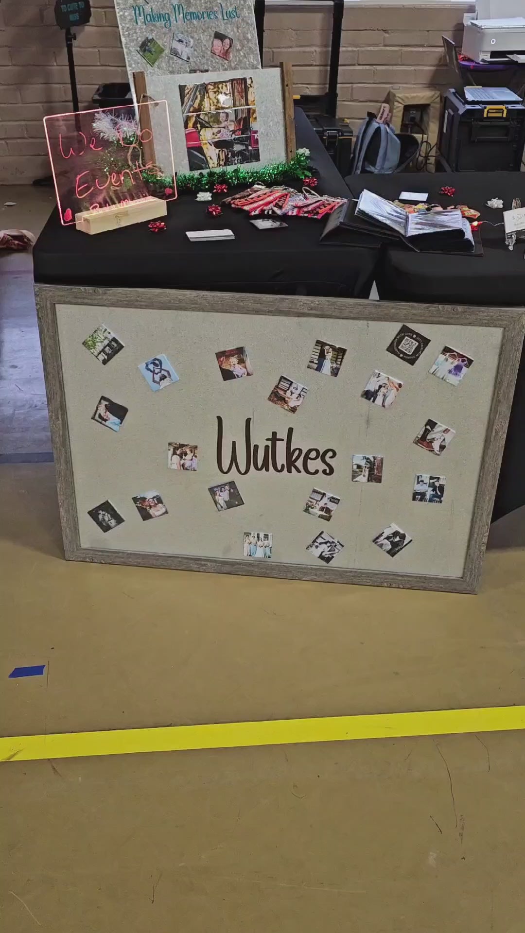 Video of 24x36 magnetic display frame with custom vinyl name and personalized photo magnets