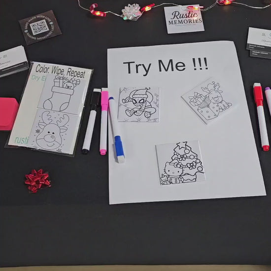 Video of kids dry erase coloring photo magnets with markers