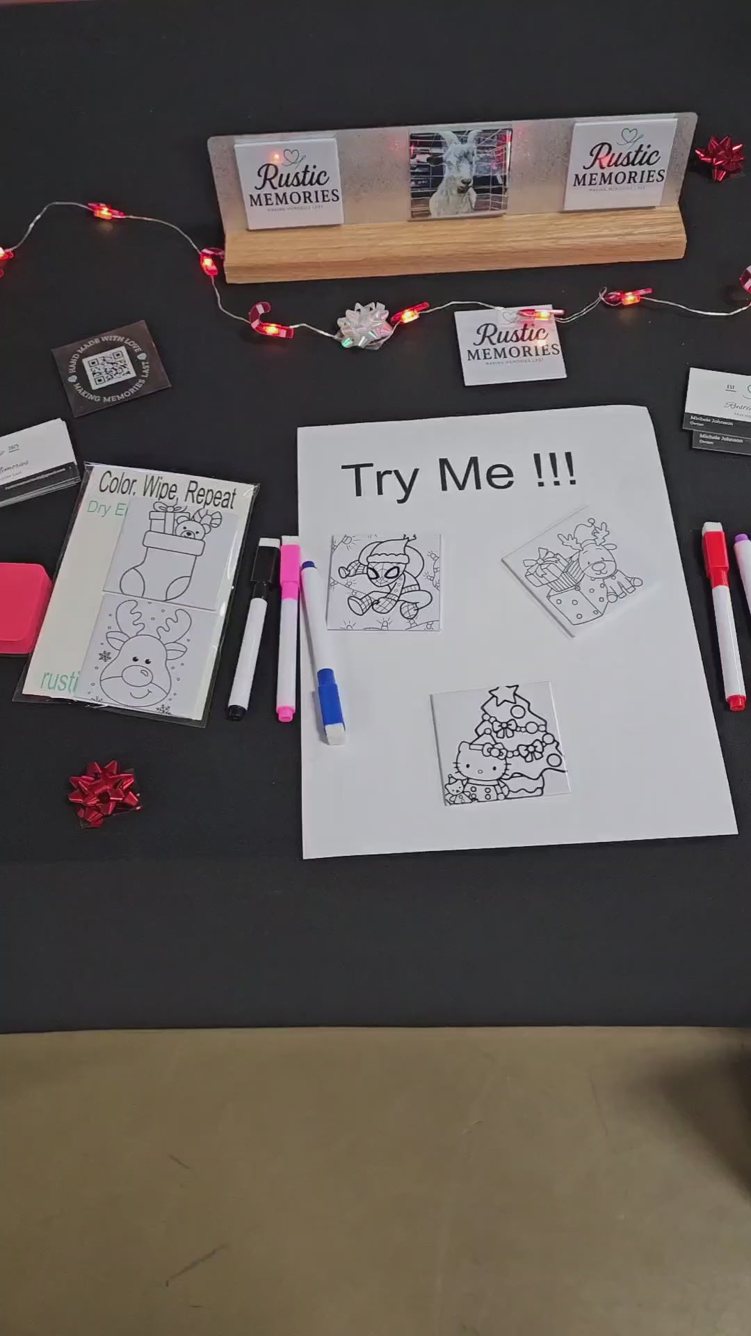Video of kids dry erase coloring photo magnets with markers