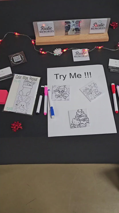 Video of kids dry erase coloring photo magnets with markers