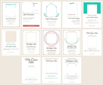 All 13 Quinceanera invitation card designs to choose from