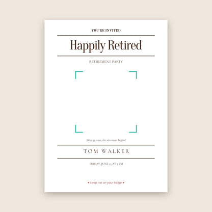 Retirement party invitation photo magnet card in the Classic Ruled design