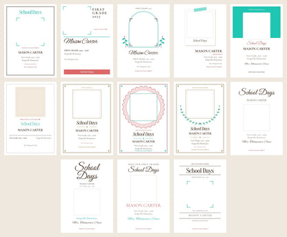 All 13 school photo keepsake card designs to choose from