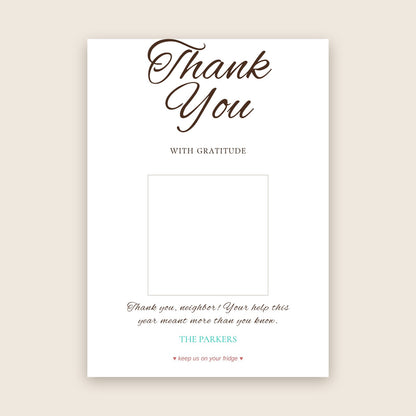 Thank You photo magnet card in the Big Script design