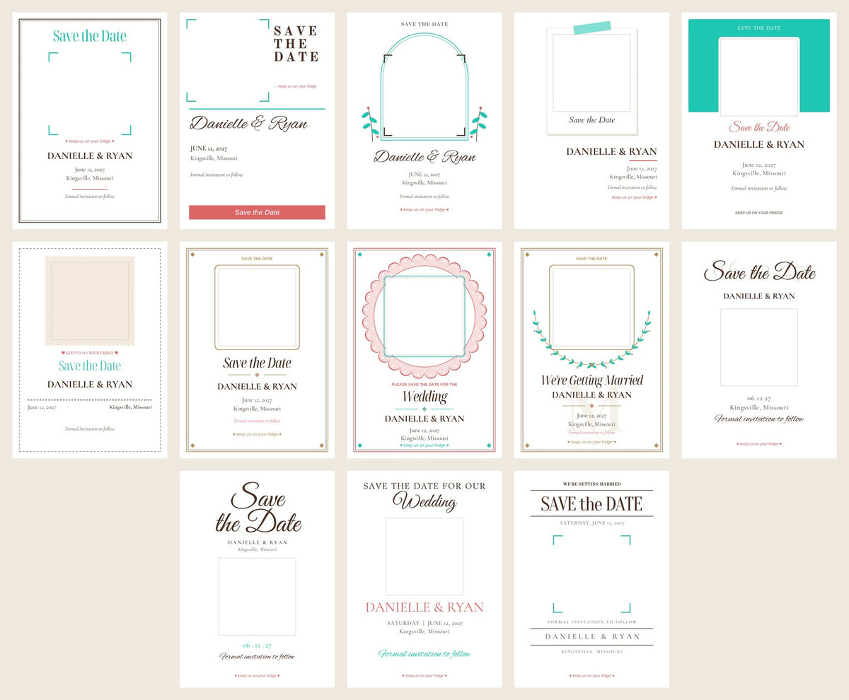 All 13 wedding save the date card designs to choose from